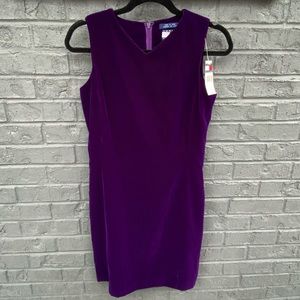 NEW Tommy Hilfiger Purple Velvet Sleeveless Sheath Dress Size 4 PLEASE READ